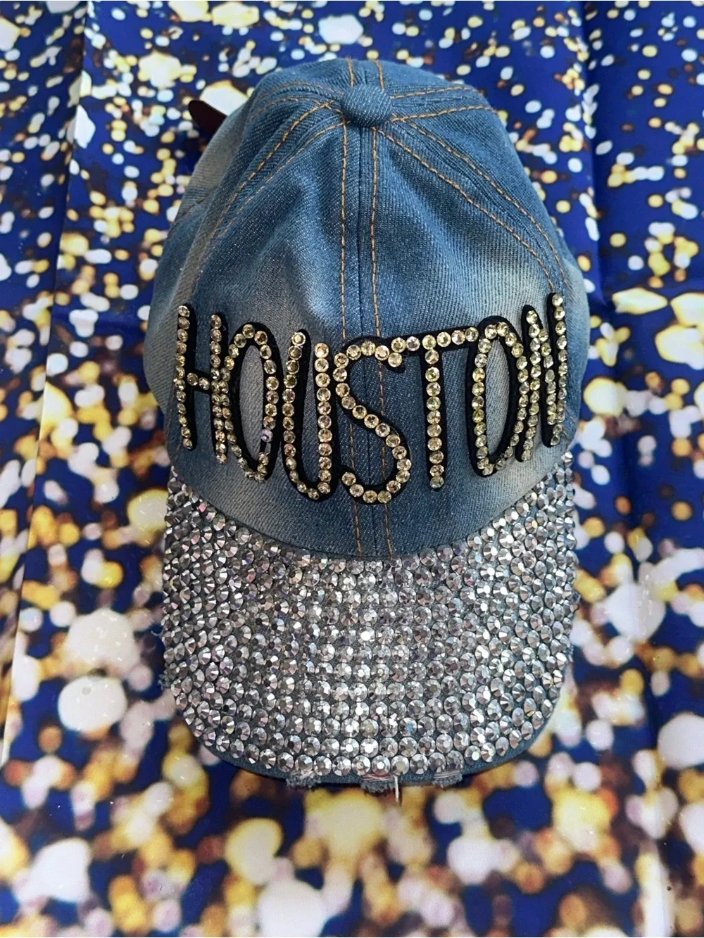 Blue Denim 'Houston' Rhinestone Cap